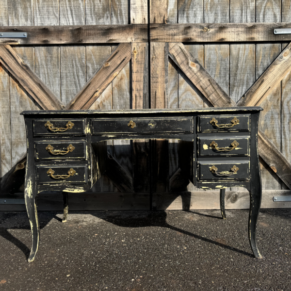 Black Distressed Vintage Desk