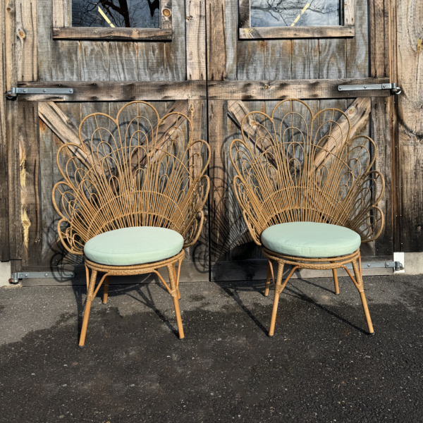 Flower Back Bohemian Chairs, Set of 2