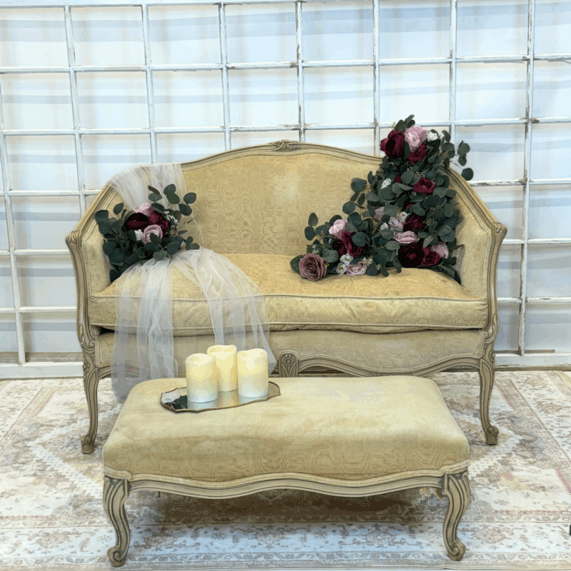 Cream Cabriole Settee