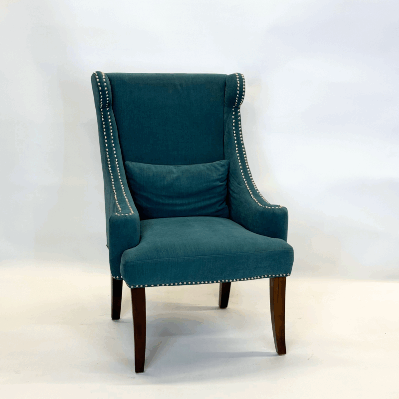 Blue Traditional Winged Back Chairs - Image 3