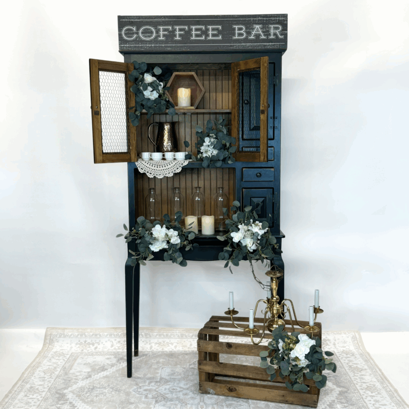 Two Toned Distressed Hutch