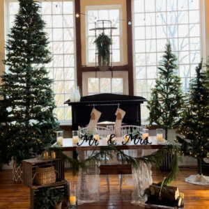 Winter forest table setting