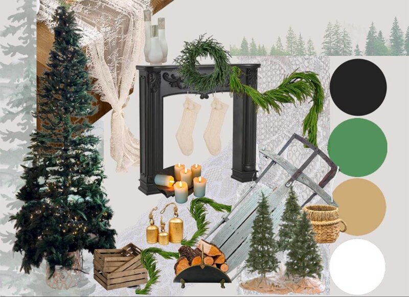 Winter forest collage