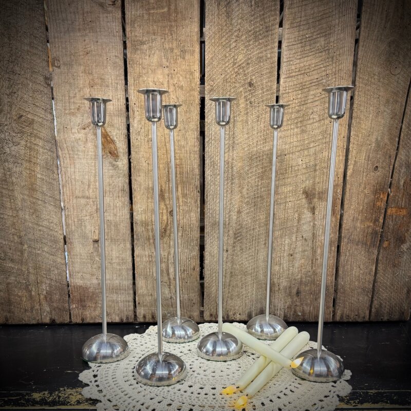 Tall Silver Candle Holder