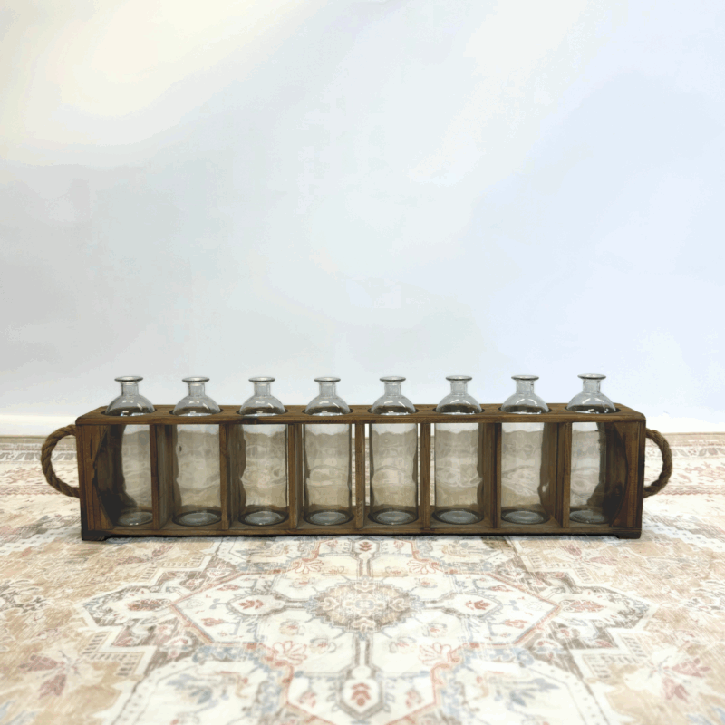 Rustic Apothecary Bottle Holder Set