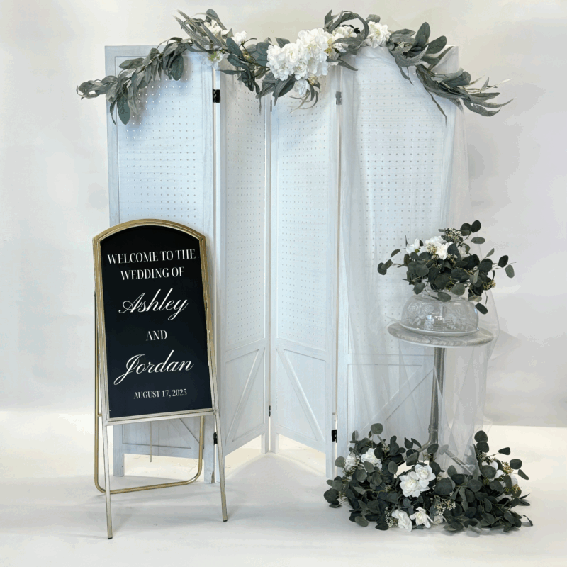 White Pegboard Trifold Backdrop - Image 2