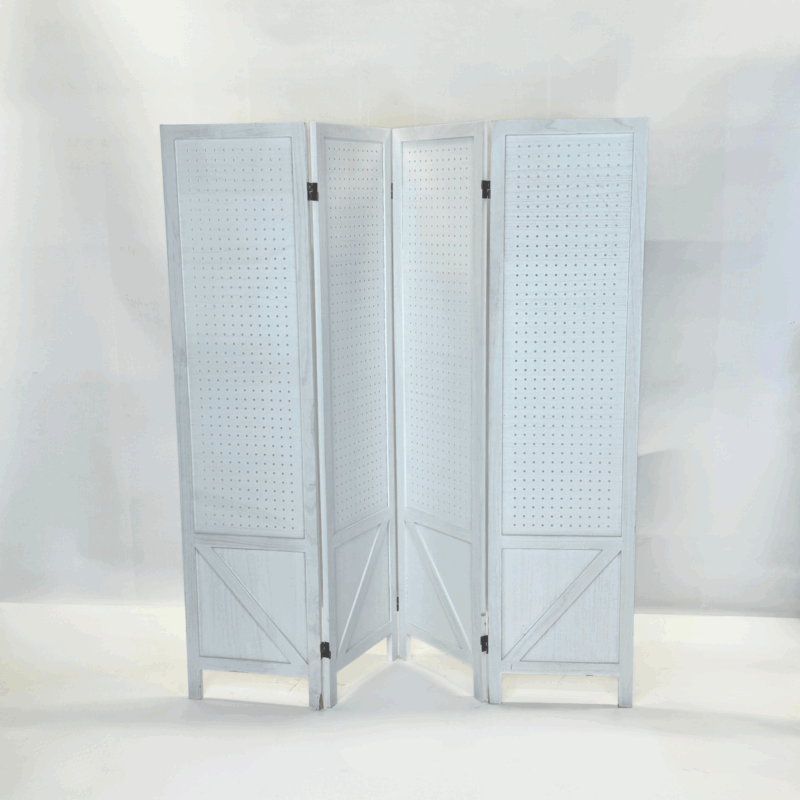 White Pegboard Trifold Backdrop