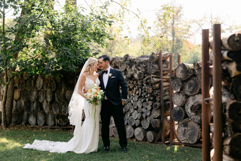 Wedding portraits on the grounds of Lochwood Manor